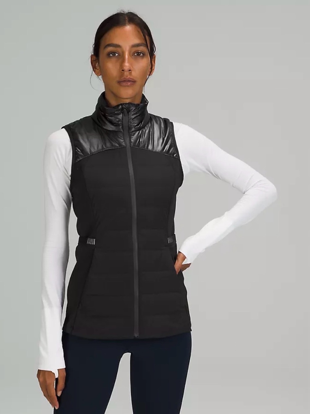 Lululemon Down for it all vest shine size 10 women's black